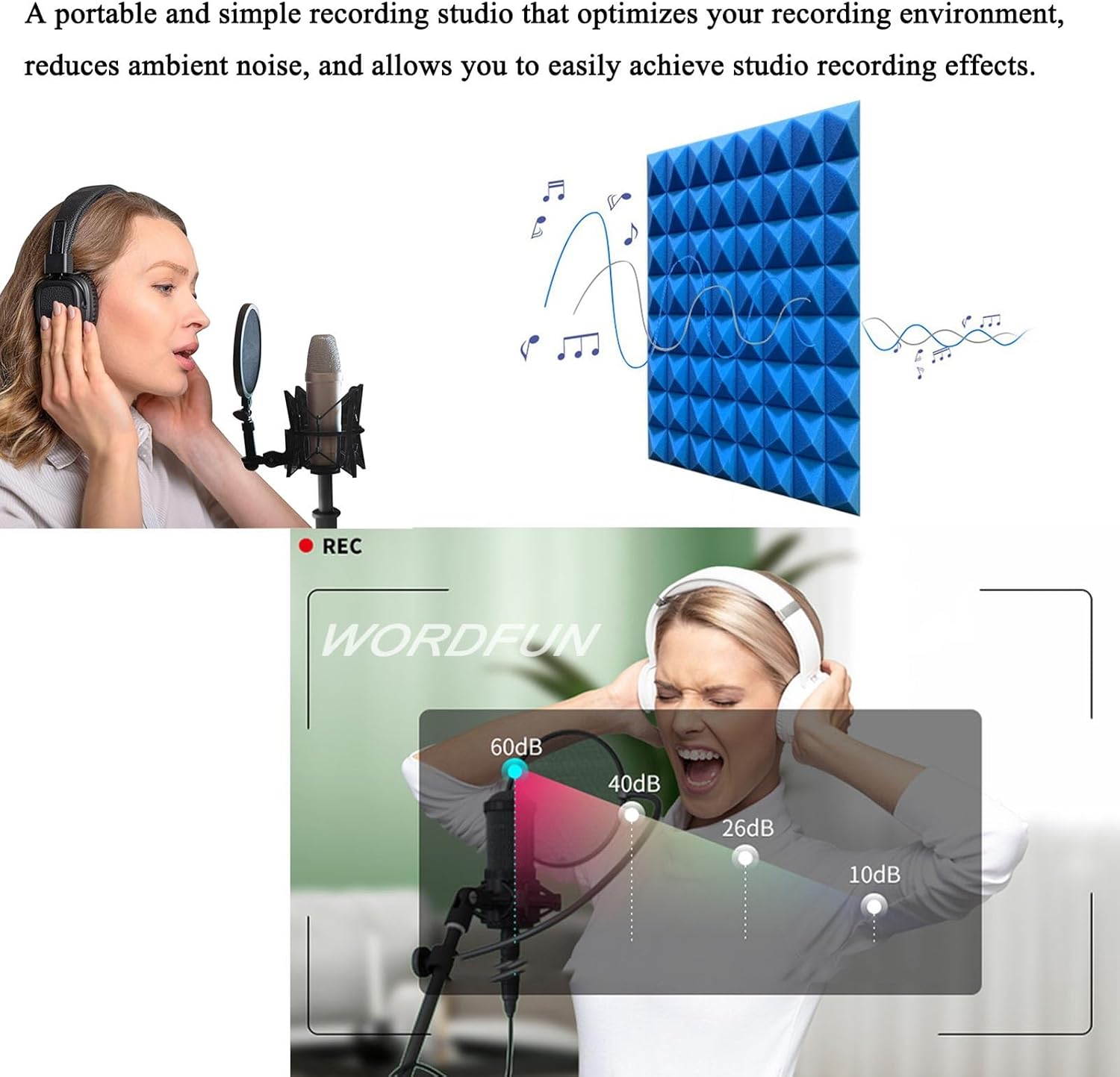 Home Studio Soundproof Room, Portable Recording Studio, Recording Studio Equipment, Sound Absorbing Enclosure (Green)