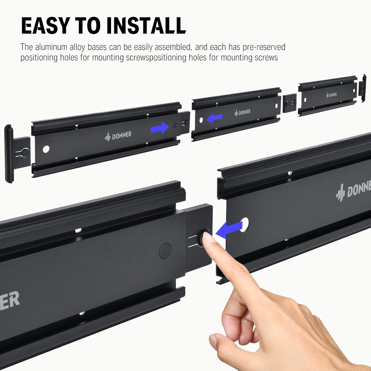 Donner Guitar Wall Rack, Multiple Guitar Wall Mount with 5 Adjustable Hangers, Guitar Organizer for Acoustic & Electric Guitars, Bass, Violin, Ukulele, Banjo, Mandolin