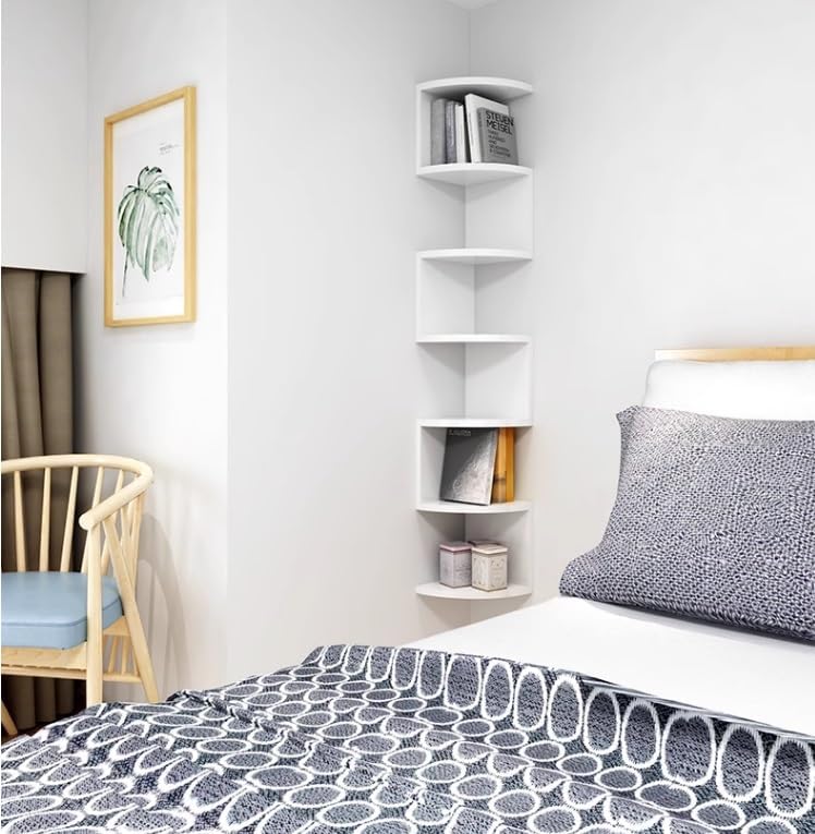 Corner Shelf for Home 7-Tier Corner Shelf Wall Mount Floating Shelves Wall Corner Shelves for Bedroom Living Room Bathroom Kitchen Office Corner Shelves Display Shelf(Color:C)