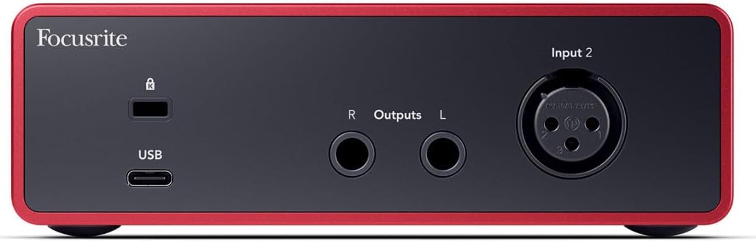 Focusrite Scarlett Solo 4th Gen USB Audio Interface Bundle with Closed-Back Studio Headphones and FocusProAudio 25-Feet XLR Male to Female Microphone Cable (3 Items)