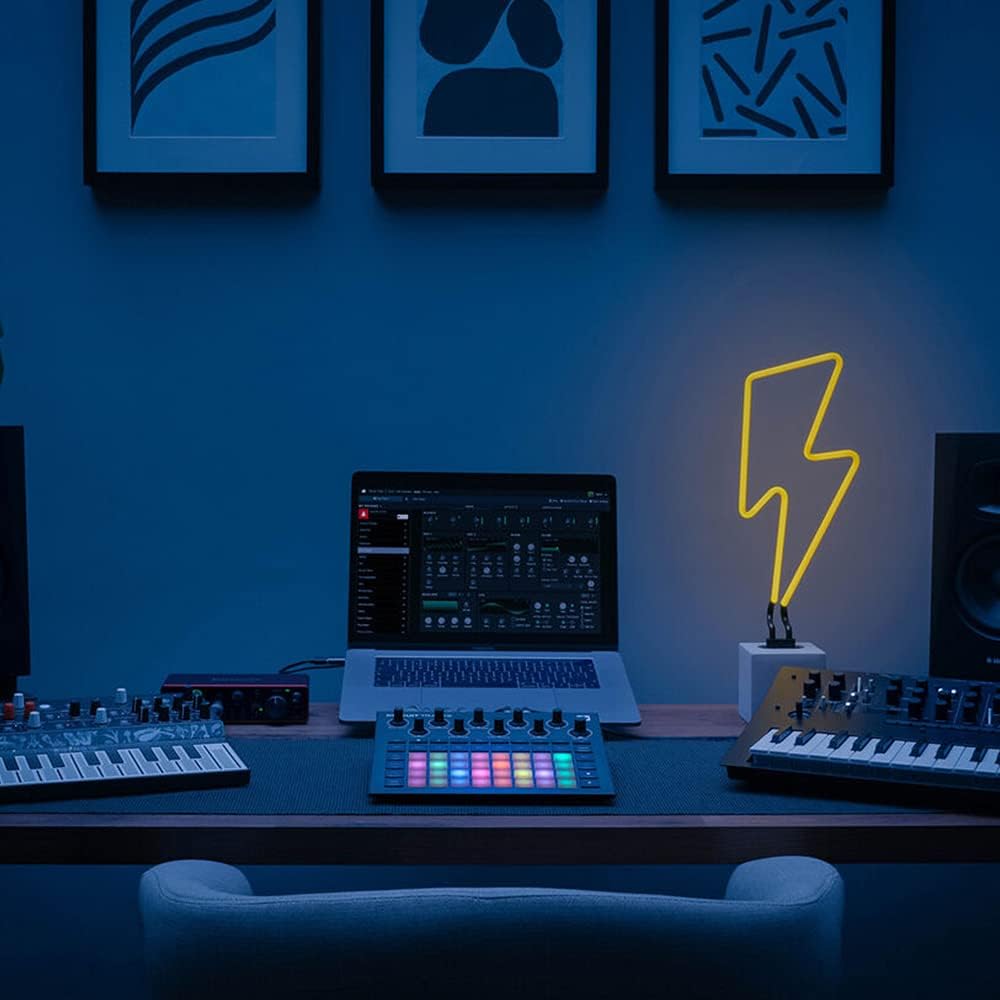 Novation Circuit Tracks Standalone Groove Box with Synths, Drums, and Sequencer Bundle with Studio Monitor Headphones and MIDI Cable