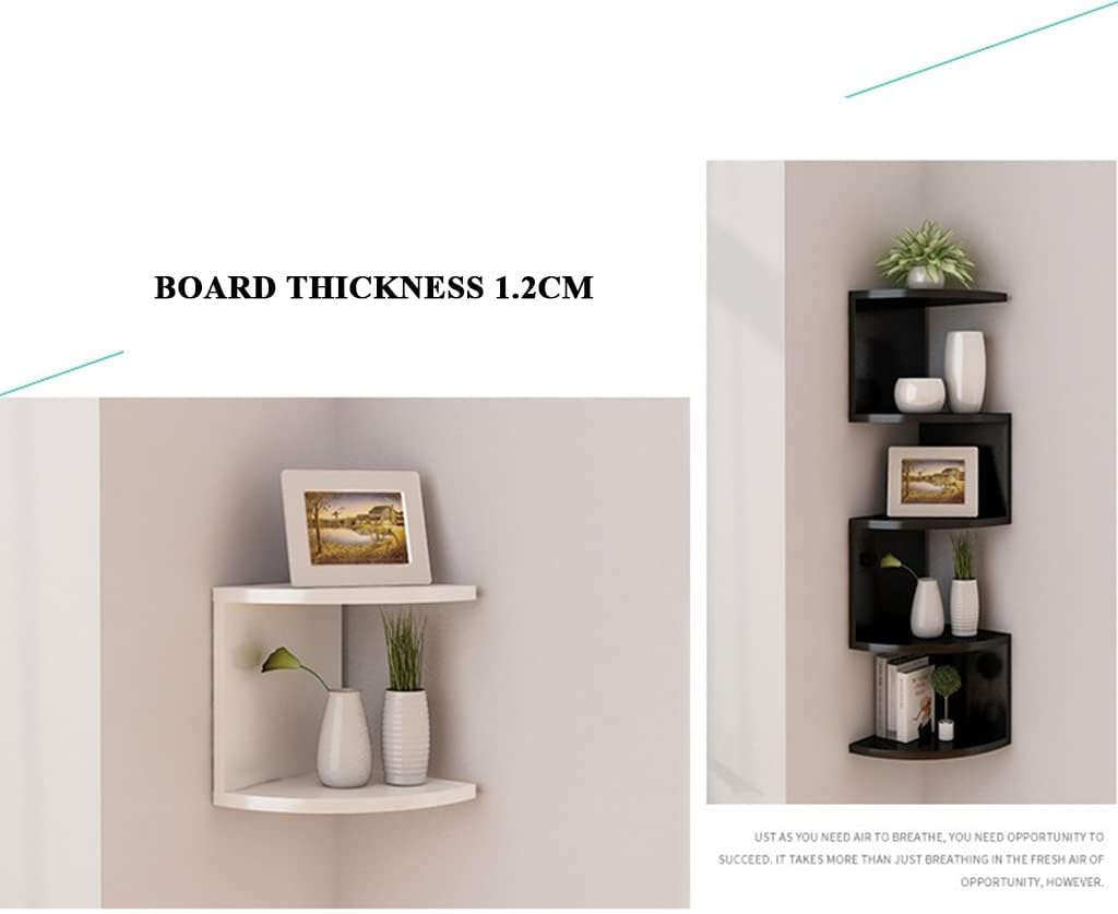 Wall Mount Floating Corner Bookshelf, 5/7-Tier Corner Shelves, Wall Organizer Storage, for Bedrooms, Bathroom Shelves, Kitchen, Offices (Color : White, Size : 5 Layers)