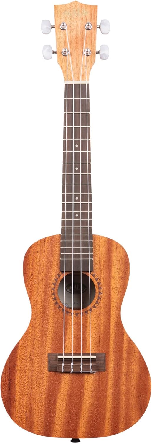 Kala KA-15 Series Satin Mahogany Concert Ukulele Bundle with Rosewood Fingerboard, Tuner, Gig Bag, Strap & Aquila Super Nylgut Strings – Ideal for Beginners & Players of All Levels, 24 Inches