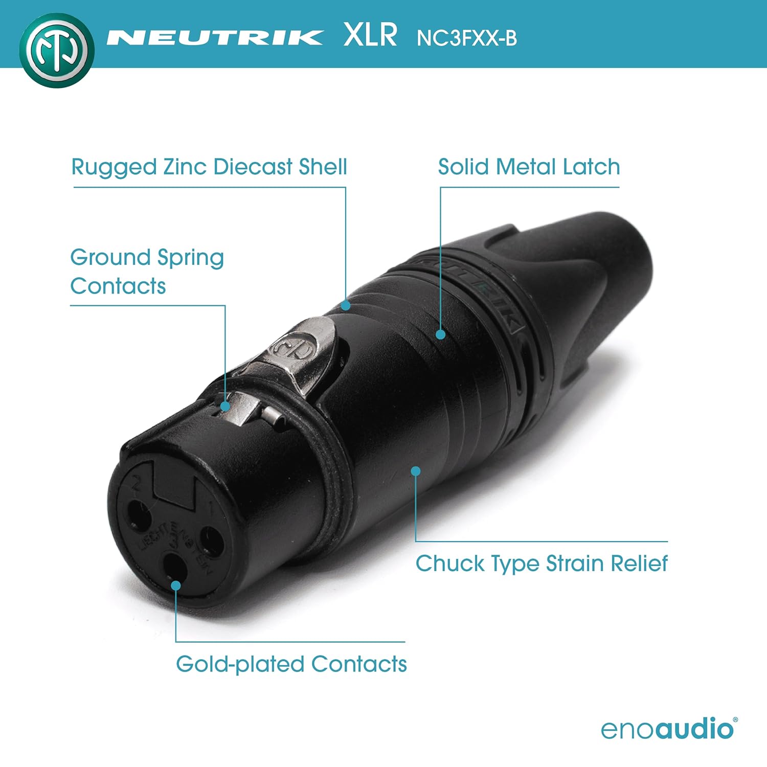 enoaudio Mogami 2534 Quad Balanced Cable Microphone | Neutrik XLR Female - XLR Male | HiFi - 9.84 ft / 3.0 m