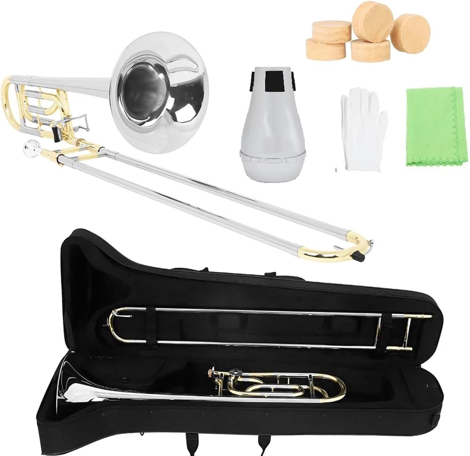 Professionals euphonium Tenor Alto Trombone Brass Bb Tone B Flat Wind Instrument With Trombone Cupronickel Mouthpiece Accessories(Tenor Trombone)