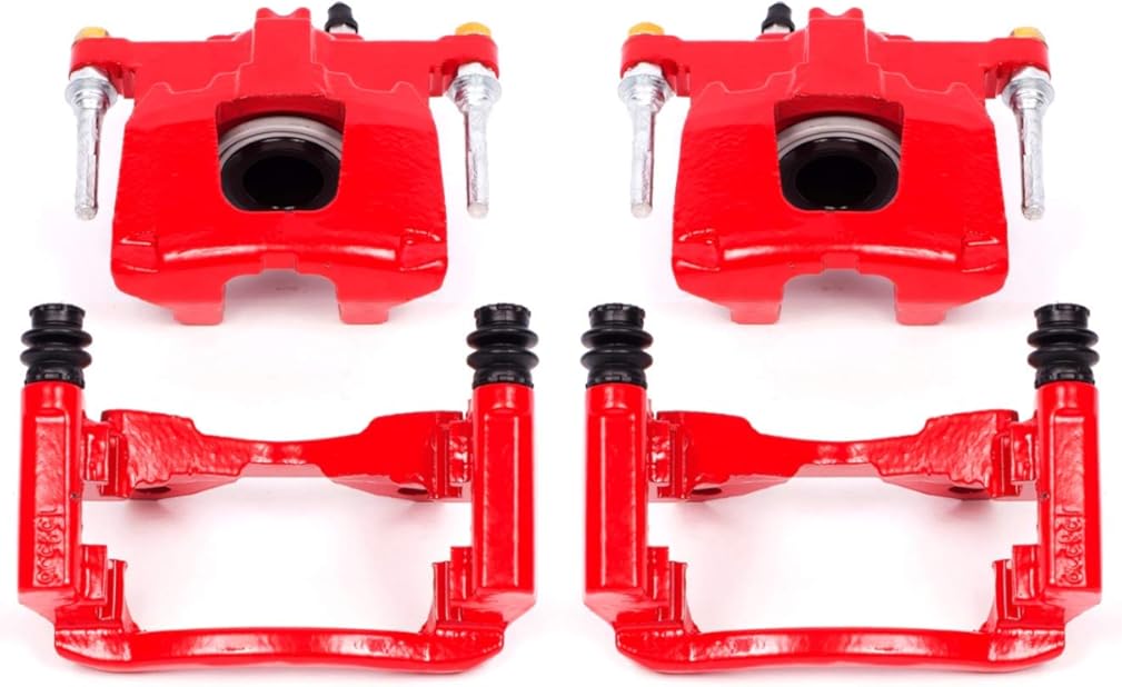 Power Stop S5046 Rear Pair of High-Temp Red Powder Coated Calipers For 2007 - 2011 Dodge Nitro | 2008 - 2012 Jeep Liberty | 2007 - 2017 Jeep Wrangler