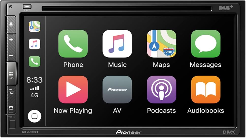 Pioneer AVH-Z5200DAB-AN 2-DIN Multimedia Player with DAB Antenna, 6.8 Inch ClearType Touch Screen, USB, Apple CarPlay, Android Car, Digital Radio, Bluetooth, 13-Band Graphics Equaliser