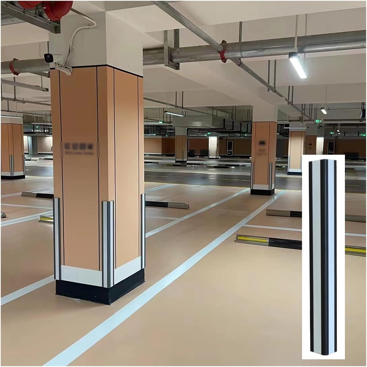 Wall Corner Guard for Parking Garages, 1cm Thick Hollow All-in-one Aluminum Column for Warehouse, Reflective Ground Floor Garage Wall Corner Guards (Color : Gray, Size : 15pcs)