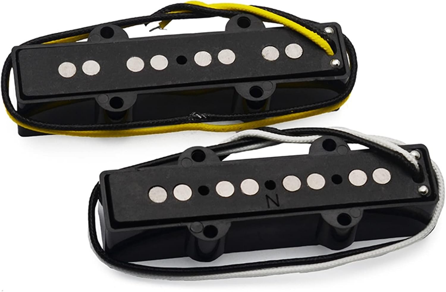 Open Style Alnico 5 Bass 4 String Pickup Neck/Bridge Pickup with Screws and Springs for Bass Parts Electric Guitar Pickups Set (Color : 1 Set)