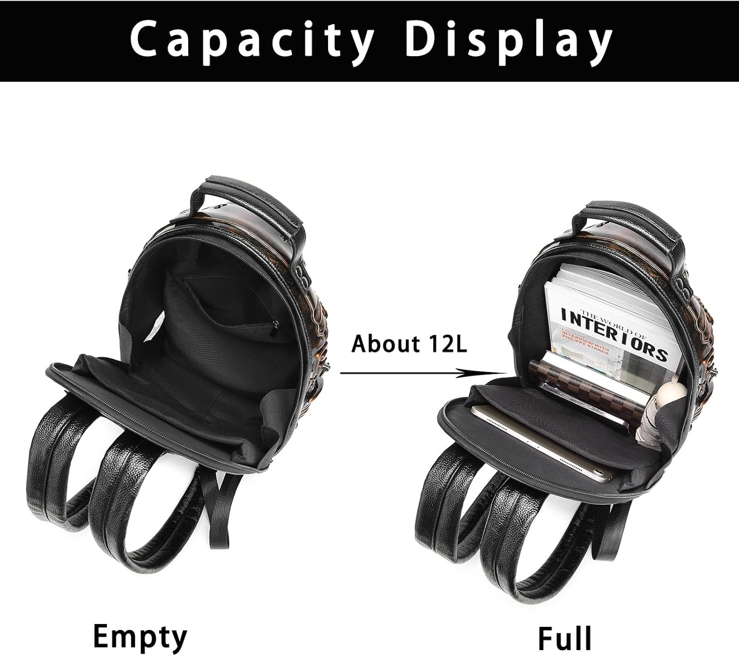 3D Xenomorph Shaped Backpack, Cool Alien Backpack Water-Resistant Casual Daypack for Travel College Gym, Black