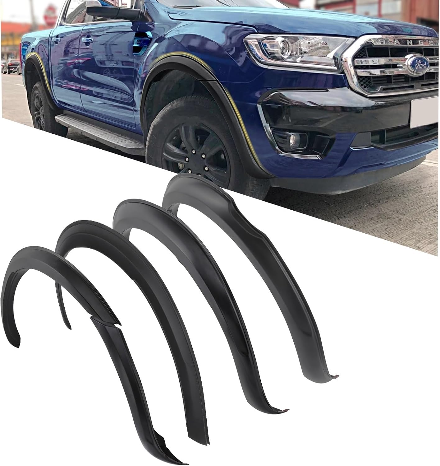 Fender Flares Wheel Arches Compatible For Ranger 2015 2016 2017 2018 PX2 MK2 Wildtrak XL XLT Wheel Eyebrow 4x4 Car Accessories