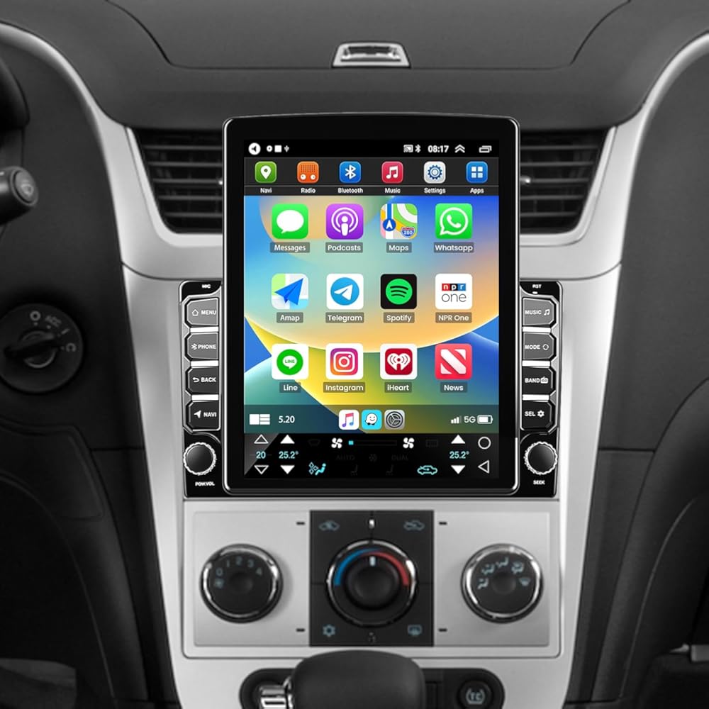 Car Stereo Radio for Chevrolet Malibu 2008-2012 with Wireless Carplay & Android Auto,9.7 Inch Car Audio Receiver GPS Navigation Unit with Bluetooth Head Unit Backup Camera WiFi SWC- 2G+32G