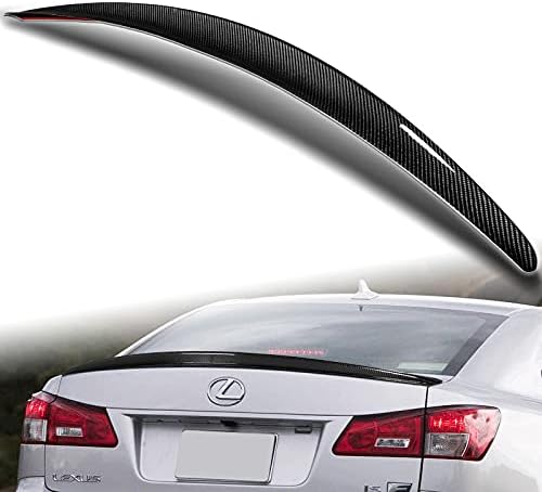 HYPERSPEED Real Carbon Fiber Trunk Spoiler Wing Lip kit Rear Lip kit STP-Style Fit for 2006 2007 2008 2009 2010 2011 2012 2013 Lexus IS250 IS350, Car Mods Exterior Accessories, Replacement Assembly