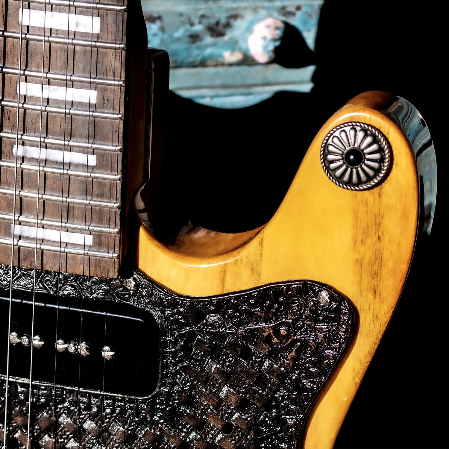 Sawtooth ET RipSaw Series Michael Angelo Batio Collection 24 Fret Electric Guitar w Custom Leather Pickguard - Whiskey Gold Finish