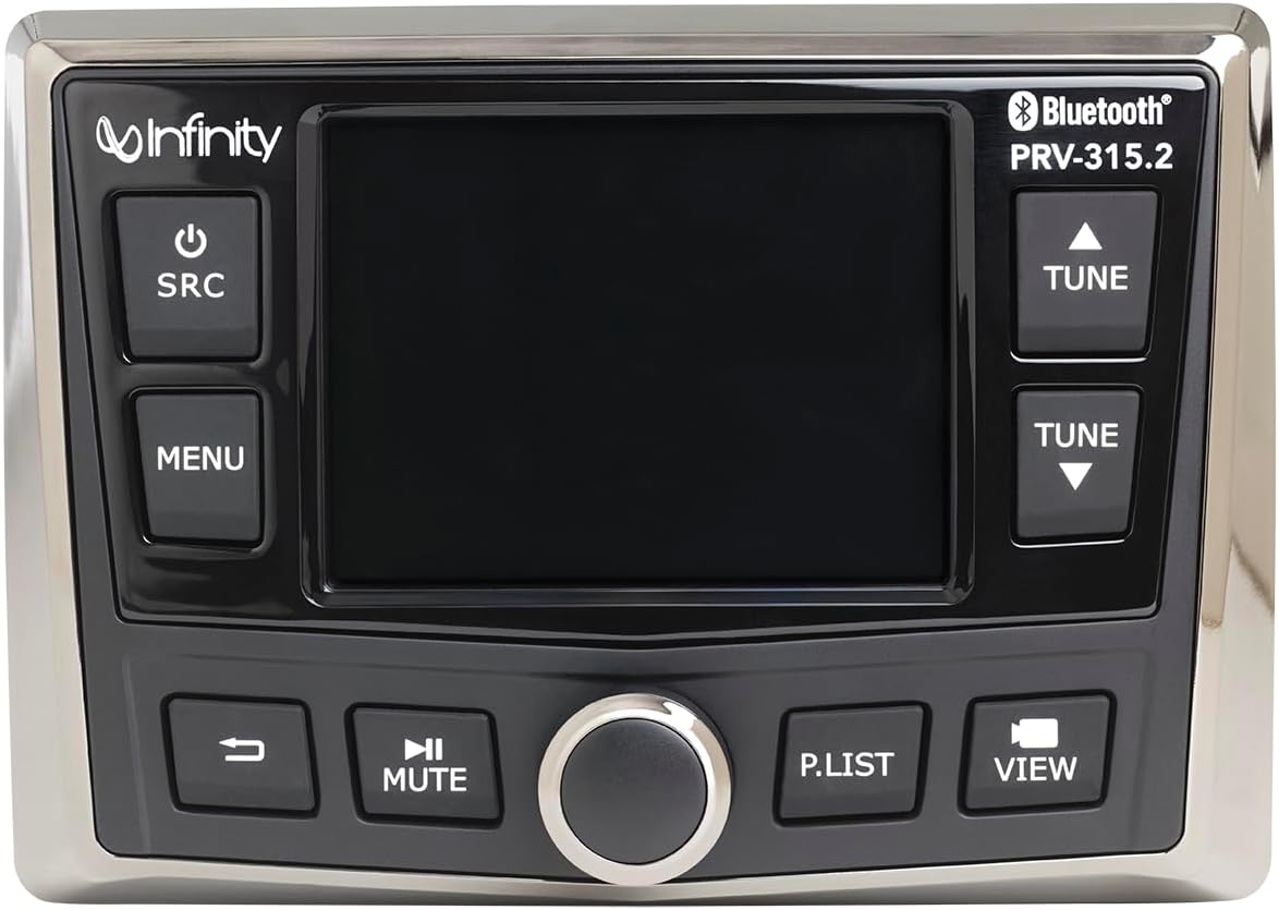 Infinity PRV-315.2 Marine AM/FM/USB/BT/4X50 Waterproof Stereo Receiver - Wired & RF Remote Ready