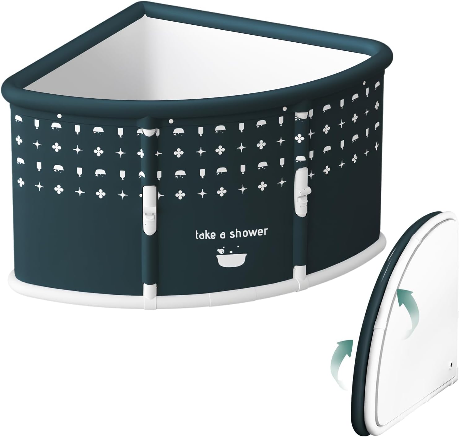 Fan-shaped Portable Foldable Bathtub for Adult, Large Collapsible Tub, Folding Corner Bathtub, Soaking Bath Tub for Hot Bath and Ice Bath, Home Freestanding Bathtubs for Shower Sauna