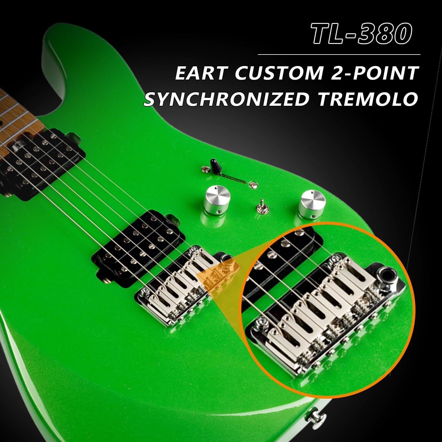 EART TL-380 Professional Electric Guitar for Versatile Players | Roasted Maple Neck & Fingerboard, Humbuckers with Coil-Split, Stainless Steel Frets, Gloss Finish