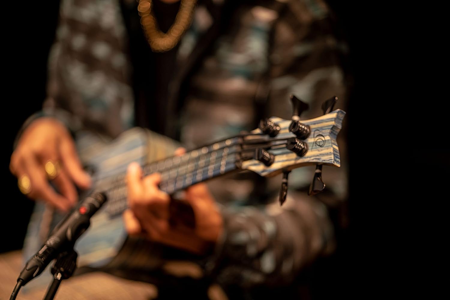 Ortega Guitars 4 String Bamboo Series All Solid Acoustic-Electric Uke-Bass w/Bag, Right-handed, Stone Washed, (RUSWB-UB)