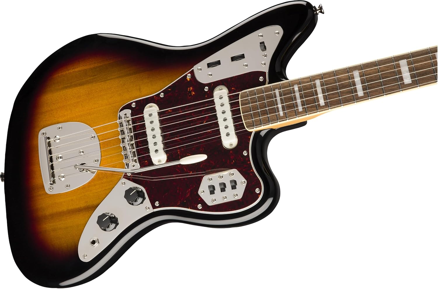 Squier Classic Vibe 70s Jaguar Electric Guitar, with 2-Year Warranty, 3-Color Sunburst, Laurel Fingerboard
