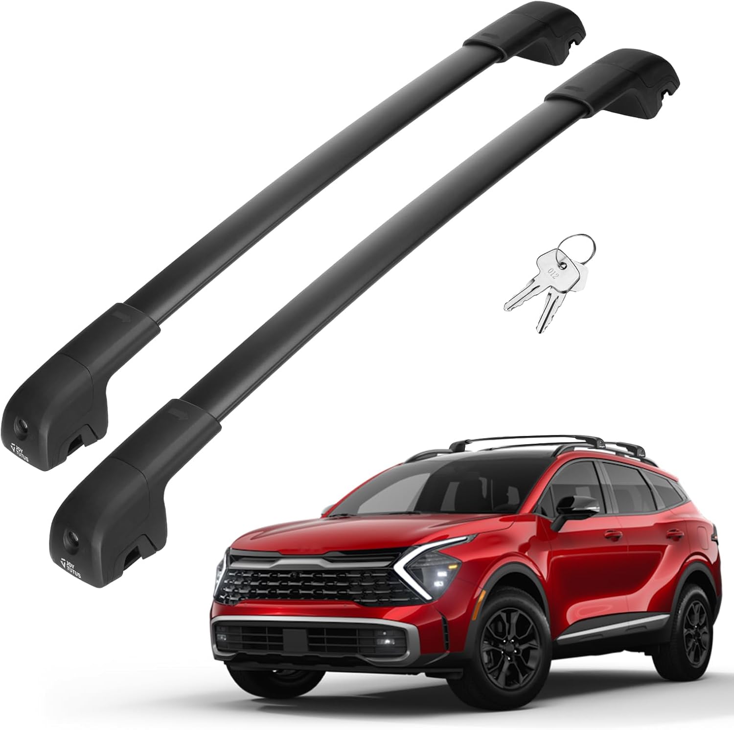 JOYTUTUS 220lbs Lockable Roof Rack Cross Bars, Compatible with Kia Sportage 2023-2025 X-Line AWD/X-Pro/X-Pro Prestige with Raised Rails, Aluminum Bar Car Luggage Rack