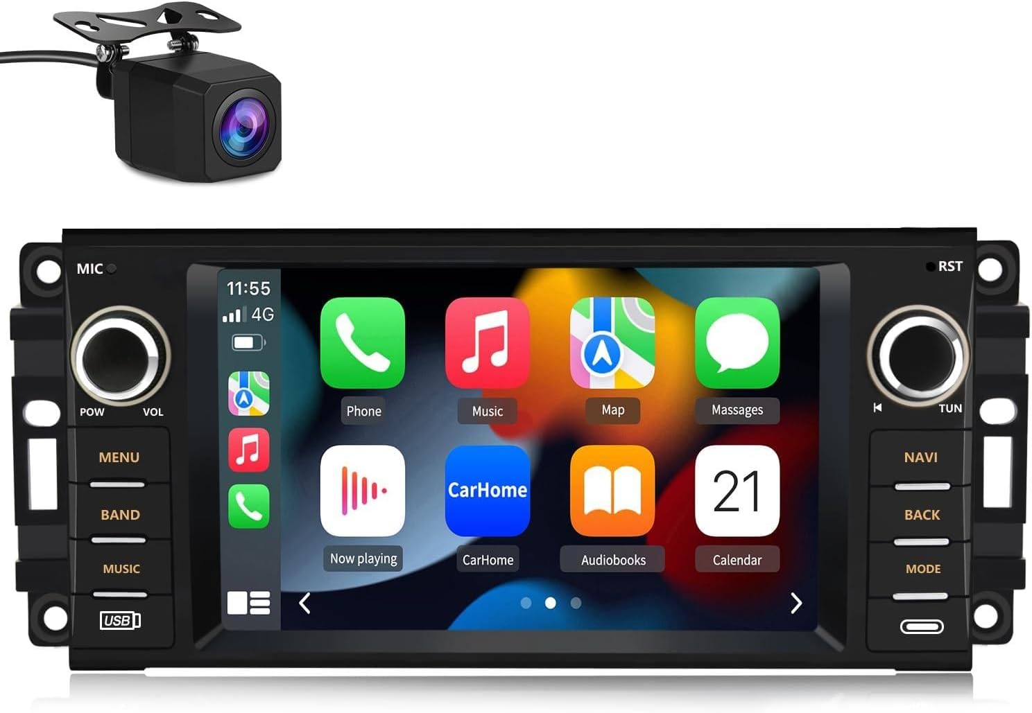 Car Stereo for Jeep Wrangler JK Compass Patriot/Chrysler/Dodge RAM Charger, 7 inch Touch Screen Android 13 Radio with Bluetooth GPS Wireless CarPlay Android Auto Reverse Camera [2GB+32GB]