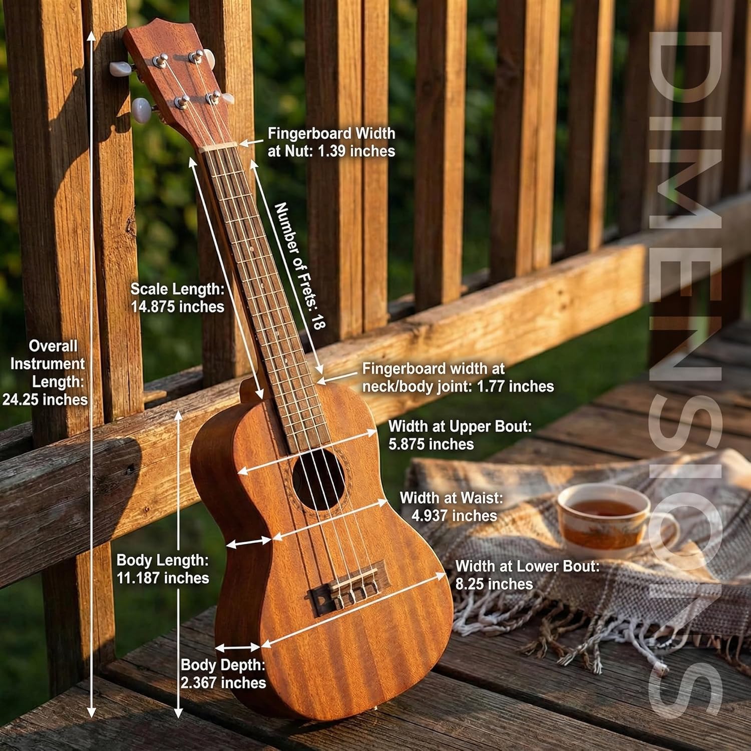 Kala KA-15C Satin Mahogany Concert Ukulele Bundle with Gig Bag, Tuner, Strap, Strings, Austin Bazaar Instructional DVD, and Polishing Cloth