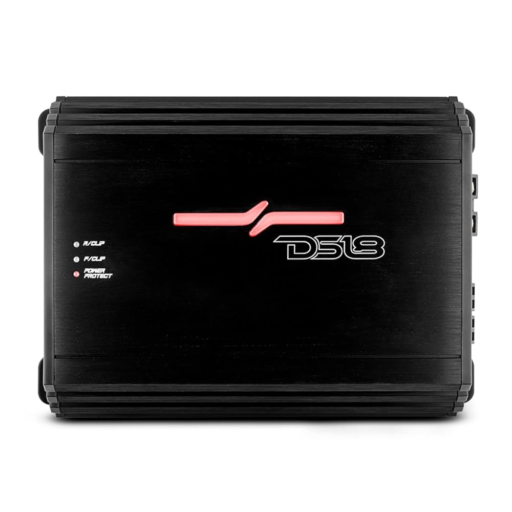 DS18 ZR800.4D Car Amplifier Class D 4-Channel Stereo Full Range Amp 3600 Watts Peak Power - Adjustable Frequency High/Low Pass Setting - Guaranteed to Supercharge Your Car Audio Sound System (Renewed)
