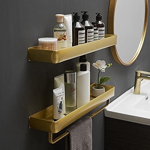 Shower Shelves Bathroom Shelf Bath Shower, Bathroom Corner Shelf Wall Mounted Kitchen Storage Holder Bathing Accessories (Color : Shelf with Hook 40cm)