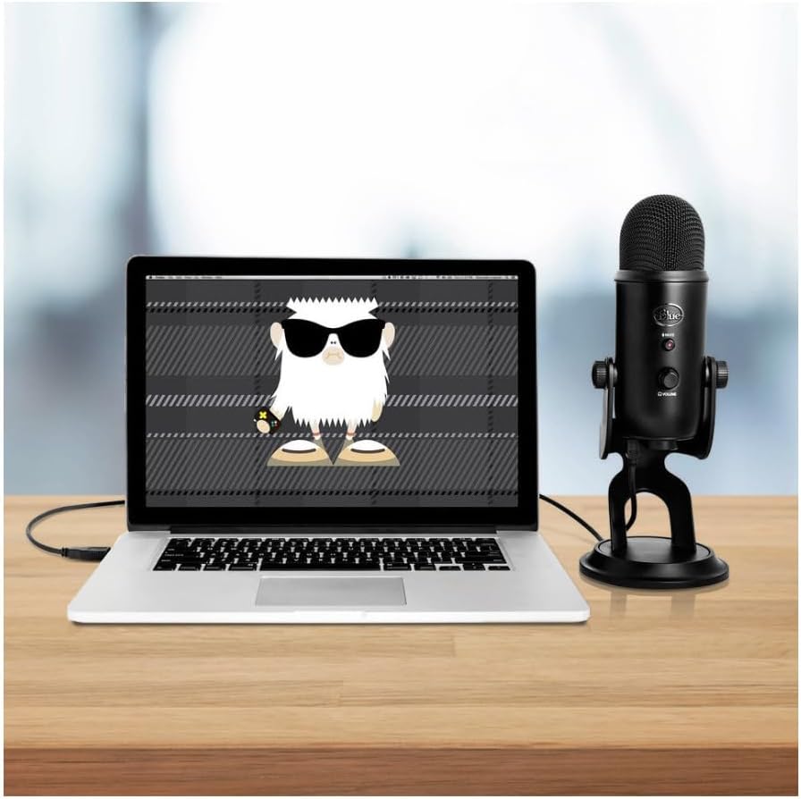 Blue Microphone Yeti USB Microphone Bundle with Headphones, Boom Arm Microphone, and Pop Filter for Broadcasting and Recording Microphones (4 Items)