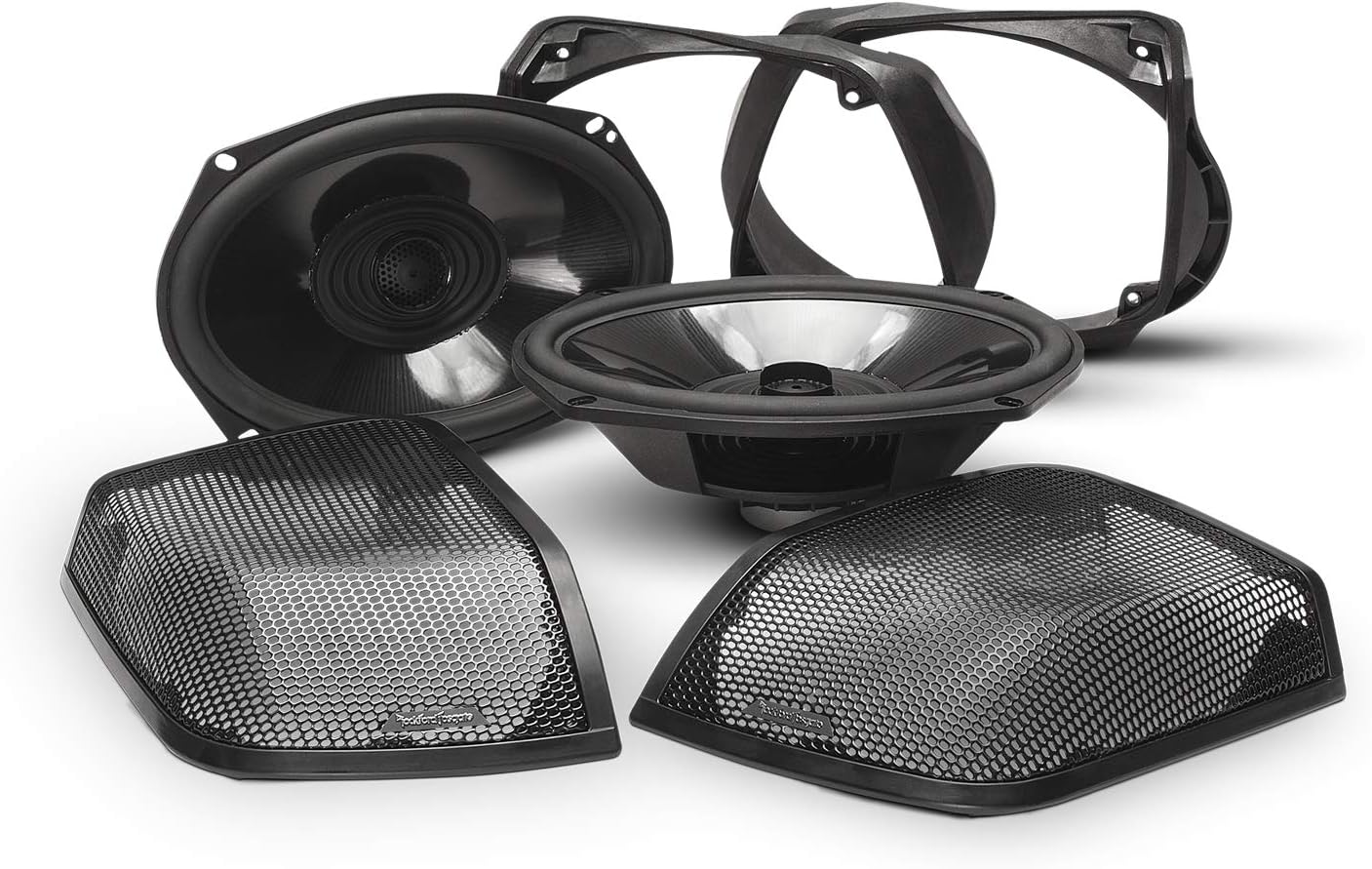 Rockford Fosgate TMS69BL14 Power Harley Davidson Saddlebag Speaker Audio Kit with Harness and All Installation Hardware (2014-2023)
