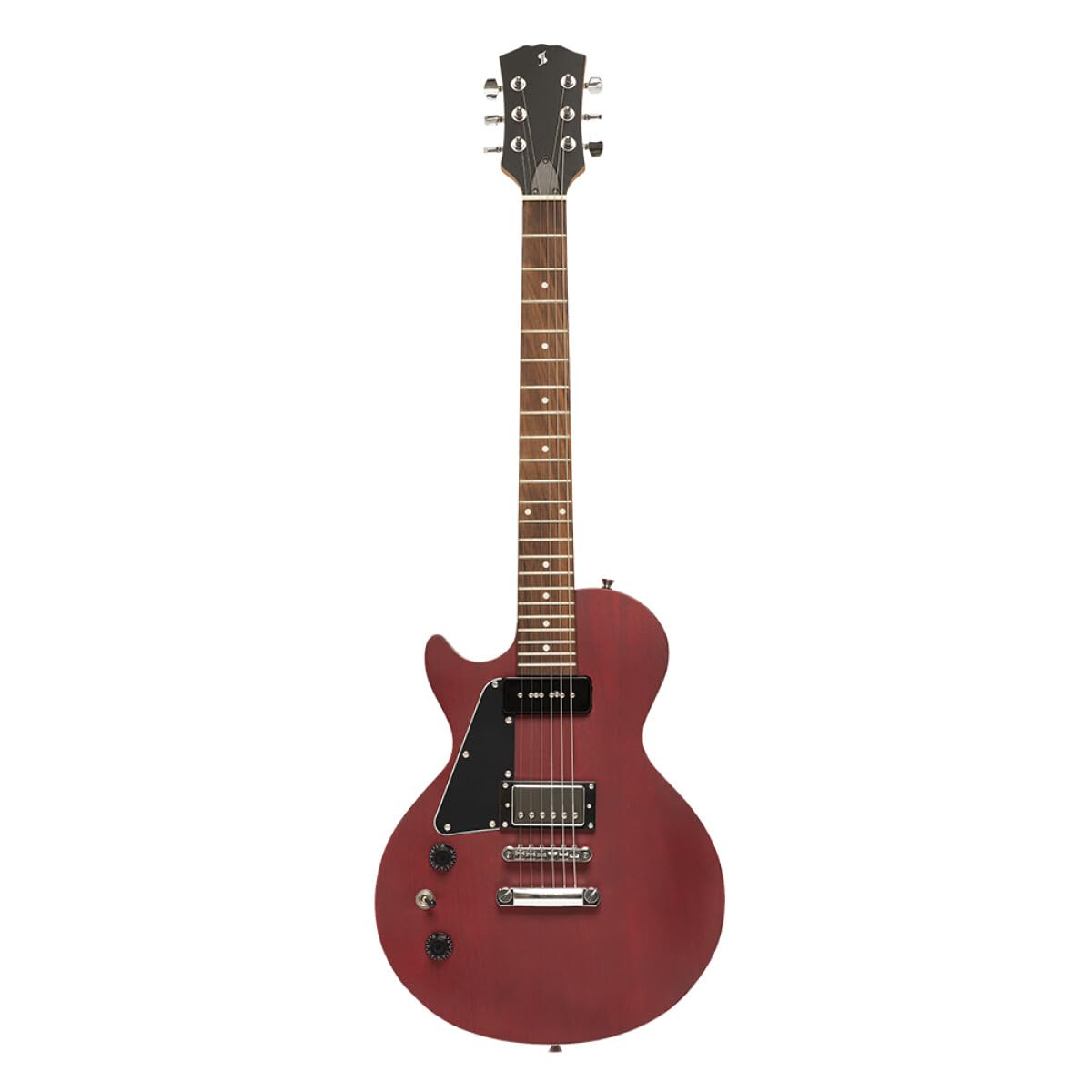 Stagg SEL-HB90 CHRRYL Standard Series Left Handed Electric Guitar l Solid Mahogany Body l Flat Top l Cherry Finish
