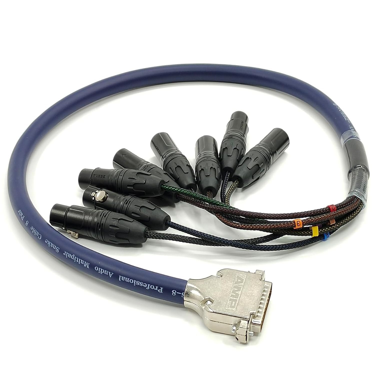 DB25 25 Pin Male to 4 XLR 3Pin Male and 4 XLR 3Pin Female Highly Shield Analog Audio Snake PVC Cable 3Meter