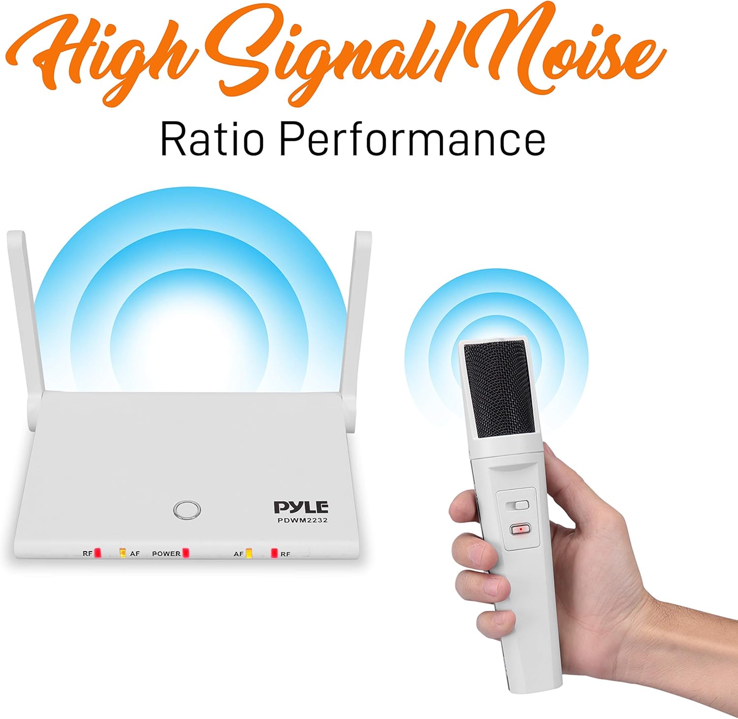 Pyle, Wireless Microphone System USB Rechargeable Batteries 2 Handheld Mics,1 Compact Base, for PA Karaoke Dj, High Performance, Portable Easy Carry PDWM2232