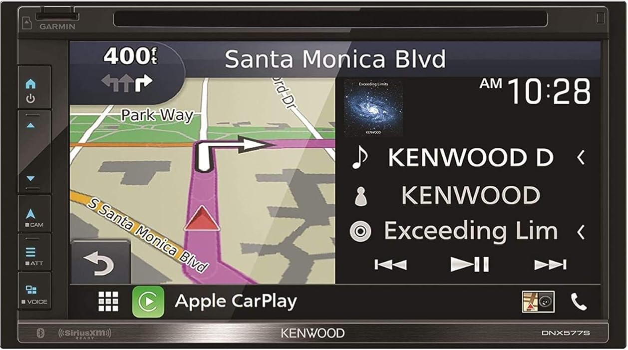 Kenwood DNX577S 6.75 Inch Navigation DVD Receiver with Apple CarPlay (Renewed)