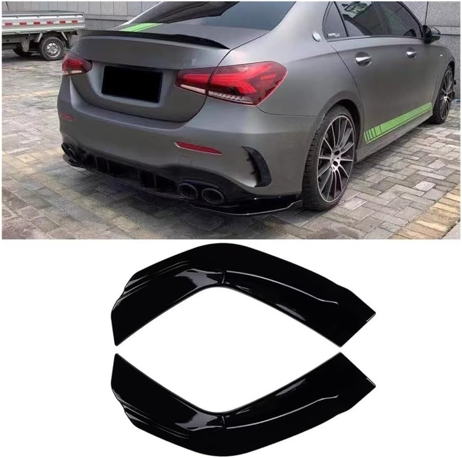 Car Bumper Lip Side Splitters Compatible for Benz A Class W177 V177 A35 A45 AMG 2019-2025 ABS Gloss Black(for Sedan)