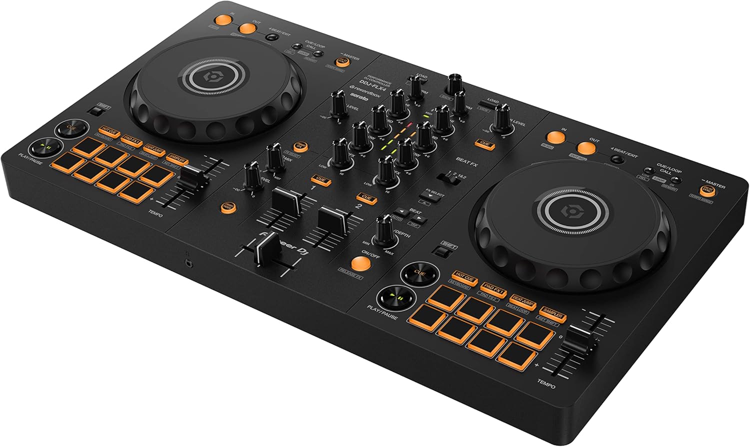 Pioneer DJ DDJ-FLX4 2-deck Rekordbox and Serato DJ Controller - Graphite