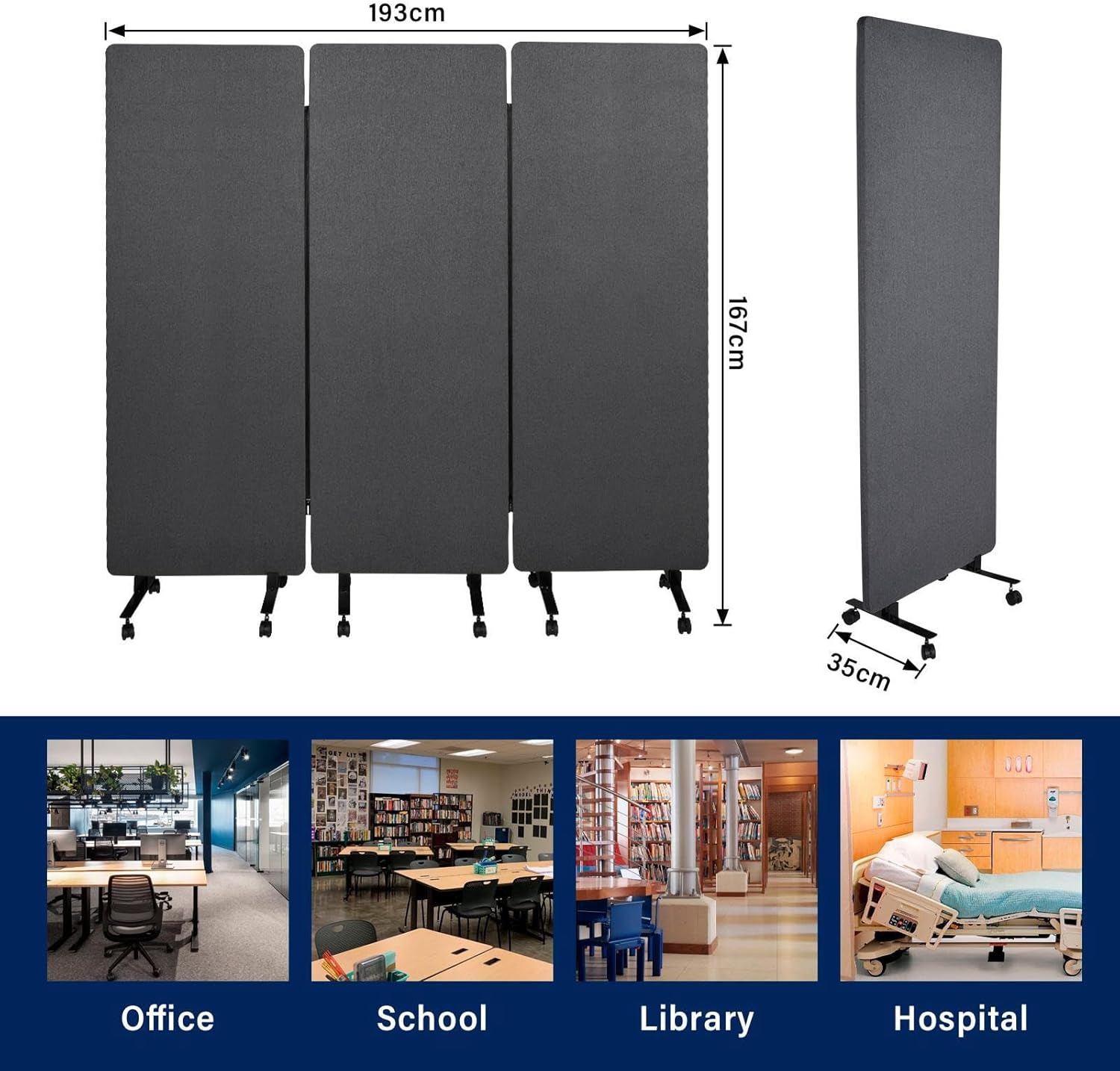3 Panel Acoustic Offices Partition, 72