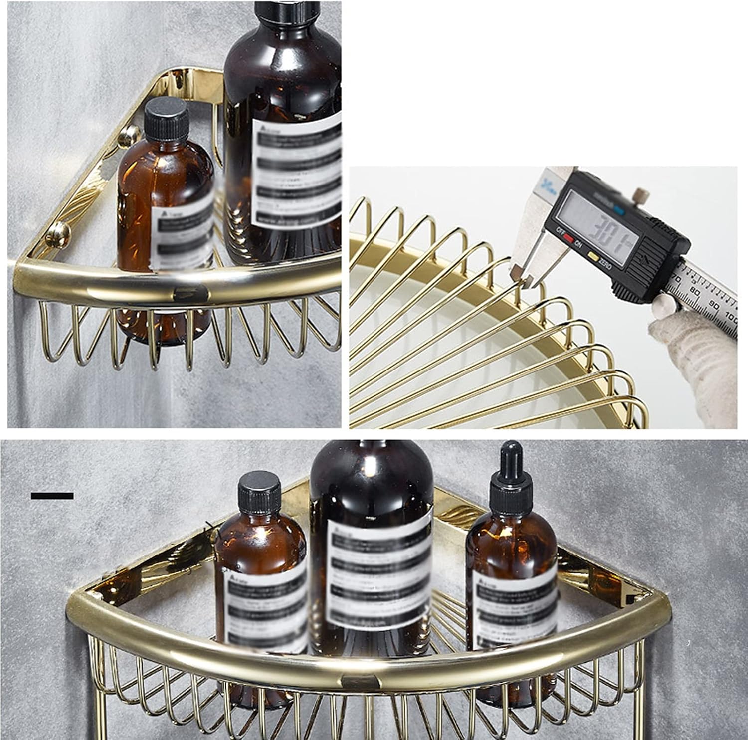 Xzeit Shower Shelves,Corner Shower Caddy, with Hooks Storage Rack, Wall Mounted Organizer Storage, Adhesive, No Drilling, for Bathroom, Kitchen (Size : Second floor) (Size : Layer) (Size : Layer)