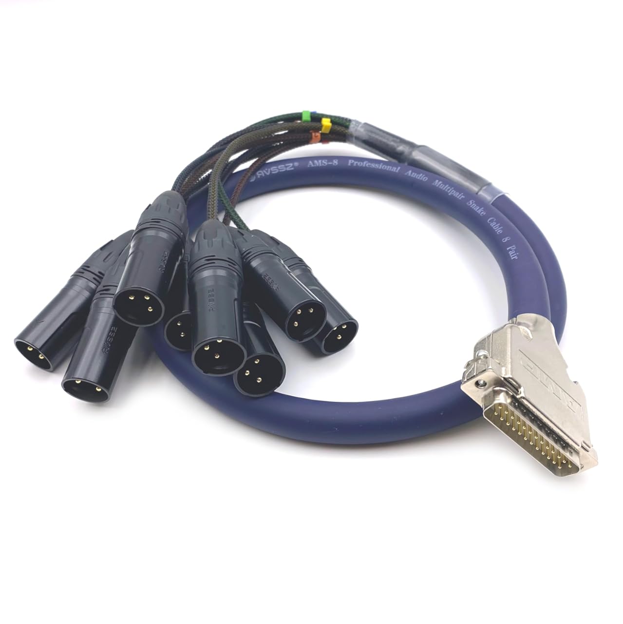 16.4ft DB25 to XLR Snake Cable, DB25 Male to 8 Channel XLR 3Pin Male Balanced Snake Cable D-Sub Highly Shield Analog Audio PVC SnakeCable Patch Bay Interface Modular Wire 5Meter