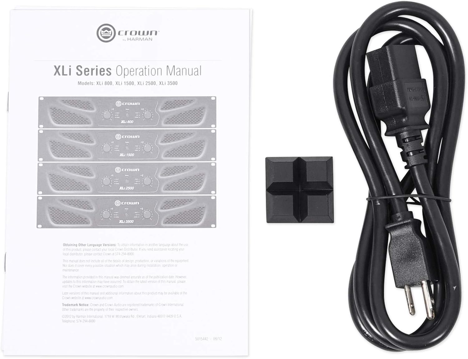 Crown Pro XLi3500 2700w 2 Channel Power Amplifier XLI 3500 Bundle with at Microphone & Rockville Stand