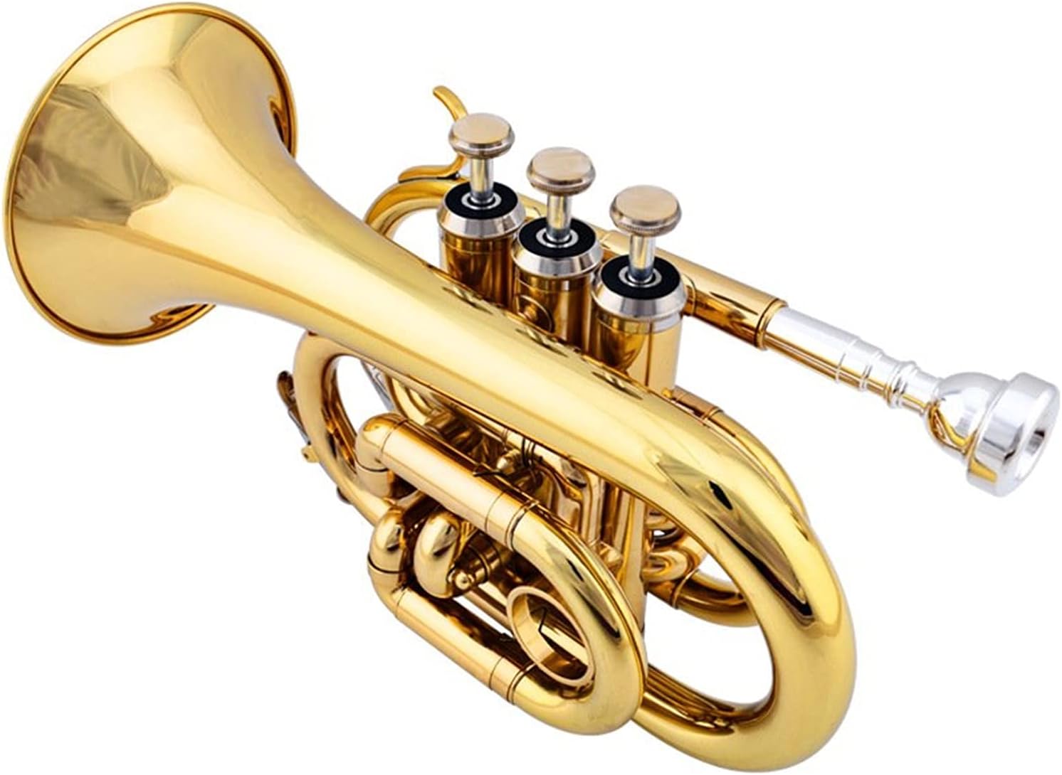 B Flat Trumpet Wind Instrument Pocket Trumpet Brass Body Trumpet Set