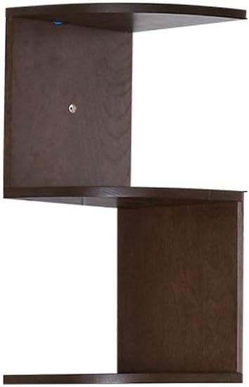 Bookcases European Simple Corner Bookcase Living Room Bedroom Wall Hanging Storage Rack Can Store Books/Photo Frames/Decorative Supplies Bookcase Shelf (Color : Natural, Size : S) (Brown Small)