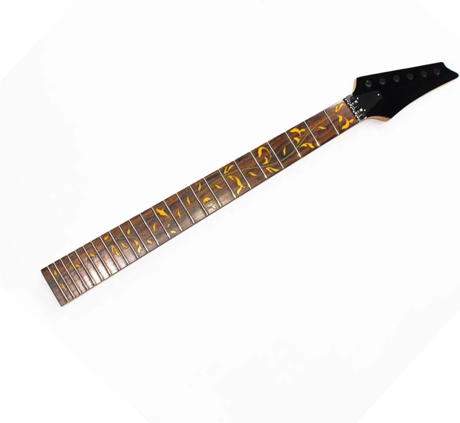 Replacement Guitar Neck 24 Frets Maple Electric Guitar Neck Rosewood Fingerboard Guitar Yellow Pattern Accessories Parts