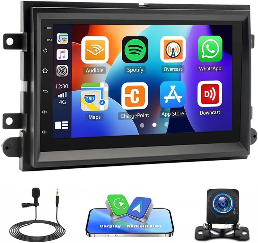 Car Stereo Radio Compatible for Ford Windstar 2004-2007 with Carplay Android Auto GPS Navigation 7in Touchscreen Car Radio Player with Bluetooth WiFi FM SWC Mirror Link Split Screen + Backup Camera