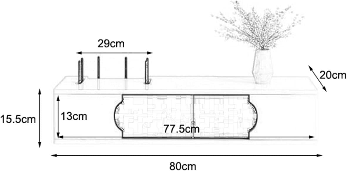 Wall Mounted TV Cabinet Wall Shelf Floating Shelf TV Stand Media Console Unit Entertainment Centre Open Shelf TV Unit Storage Shelf Wall Mount Corner Shelves Utility Shelve TV Bracket