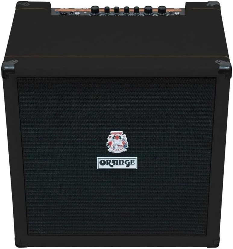 Orange Amps Crush Bass 50 1x12 50W Bass Combo Black Bundle w/Pig Hog Black Woven Instrument Cable, Power Cable and Liquid Audio Polishing Cloth