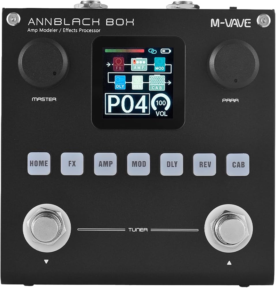 Guitar/Bass AMP Multi Effects Processor 80 Editable Presets 6 Effects Modules 3-Band EQ 20 Preamp 20 IR CAB Slots Multi Effects Pedal LCD Screen Multifunctional Guitar/Bass Effector