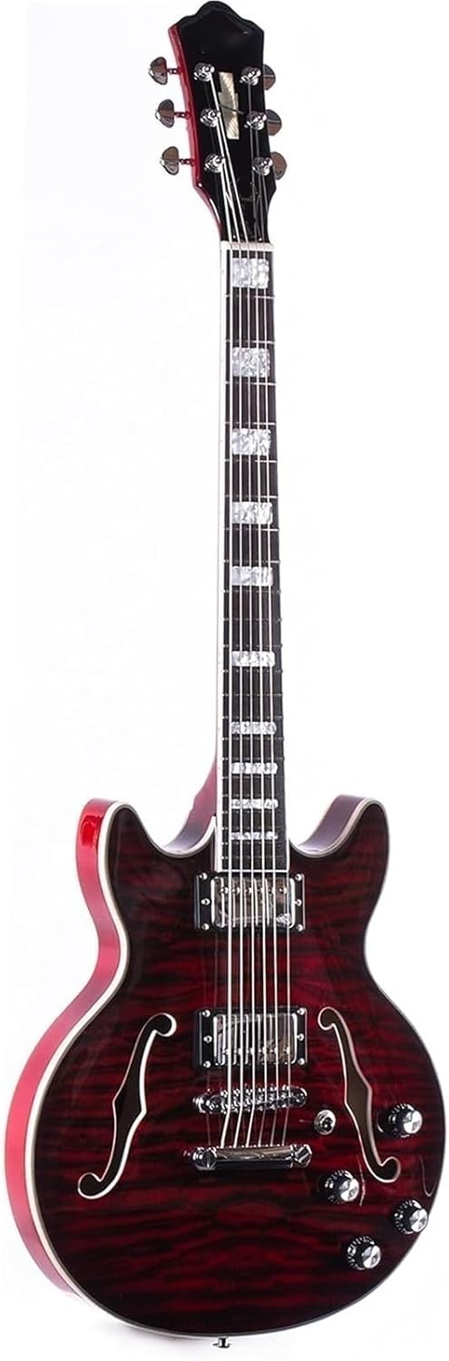 Beginner Electric Guitar Kits Red Semi Hollow Body Electric Guitar