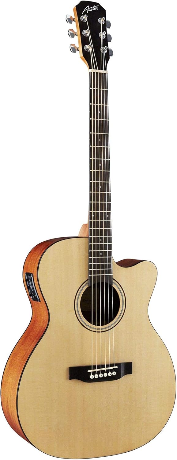 Austin Guitars Acoustic/Electric Orchestra with Cutaway, Satin Nat