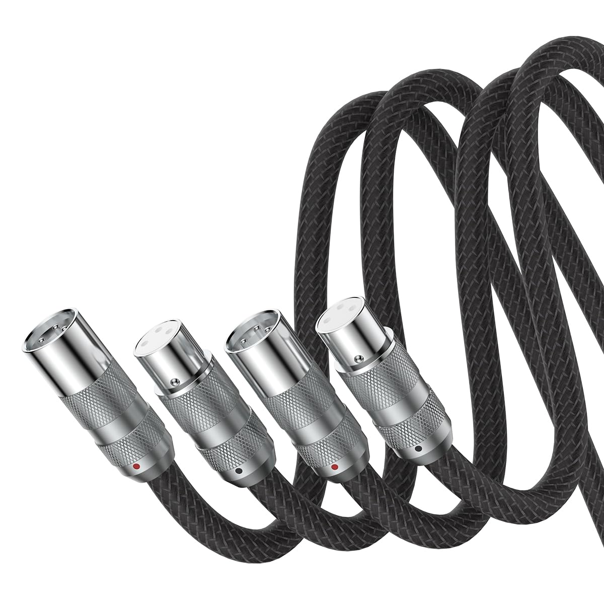 Viborg Hi-end XLR Cable Male to Female 3.3FT 4 Core Pure Copper Hi-Fi Microphone Cable Dual-Shielded for Mixer, Amplifier, Audio Interface, Studio Equipment